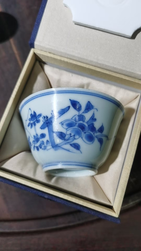 古玩陶瓷明嘉靖青花杯拍賣，當前價格6980元