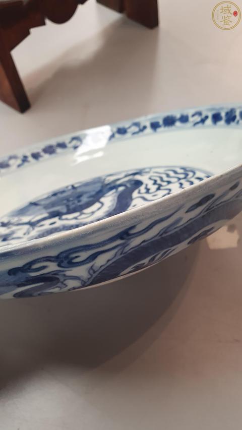 古玩陶瓷明嘉靖青花海水龍紋盤真品鑒賞圖