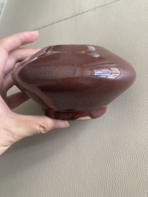 古玩陶瓷郎紅釉水盂，平臺不允許估價真品鑒賞圖