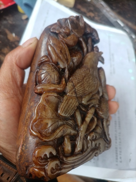 古玩玉器和田玉雕“花鳥”擺件拍賣,當前價格1580元