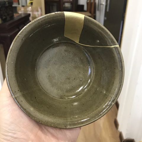 古玩陶瓷耀州窯姜黃釉蓮瓣紋茶盞拍賣,當前價格1000元