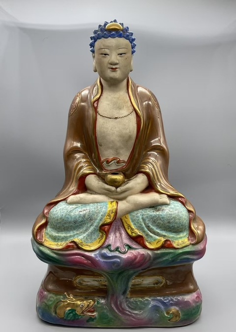 古玩陶瓷釋迦摩尼佛塑像真品鑒賞圖
