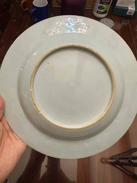 古玩陶瓷花卉紋青花盤真品鑒賞圖