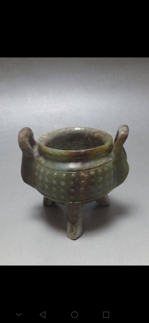古玩玉器和田玉雕仿古“玉爐”拍賣，當前價格1288元