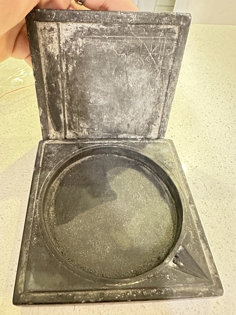 古玩雜項盒蓋硯真品鑒賞圖