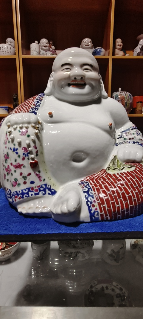 古玩陶瓷彌勒佛塑像真品鑒賞圖