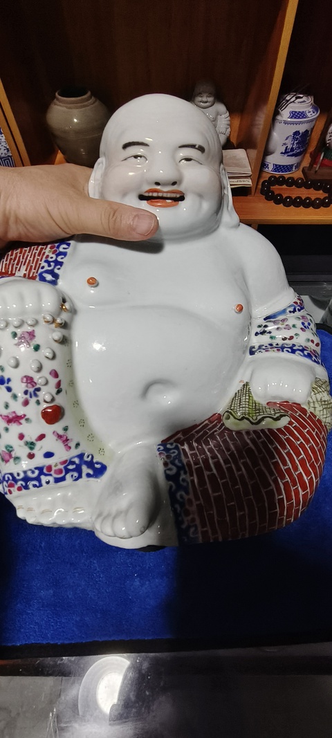 古玩陶瓷彌勒佛塑像真品鑒賞圖
