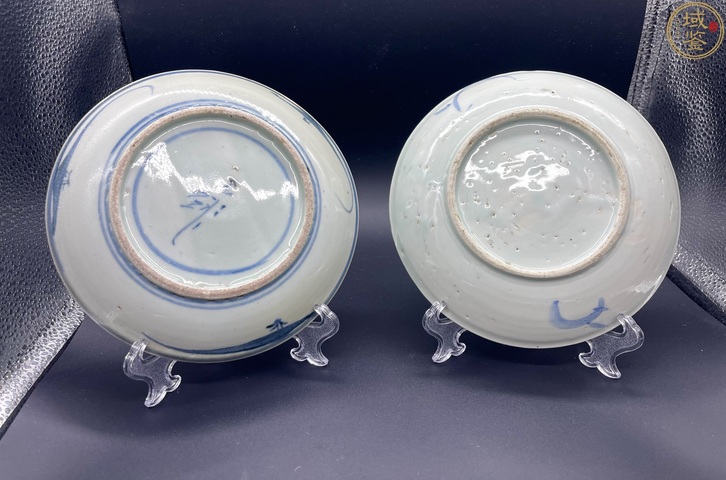 古玩陶瓷晚清青花蘭花盤真品鑒賞圖