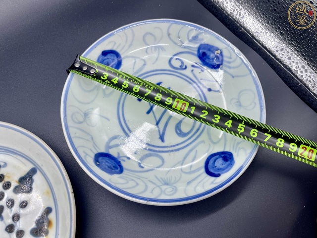 古玩陶瓷晚清青花蘭花盤真品鑒賞圖