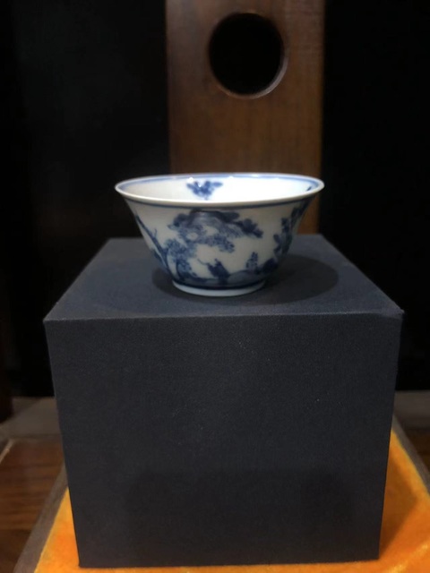 古玩陶瓷(精品品茗杯)清·康熙·訪友圖·青花品茗杯拍賣,當前價格1106元