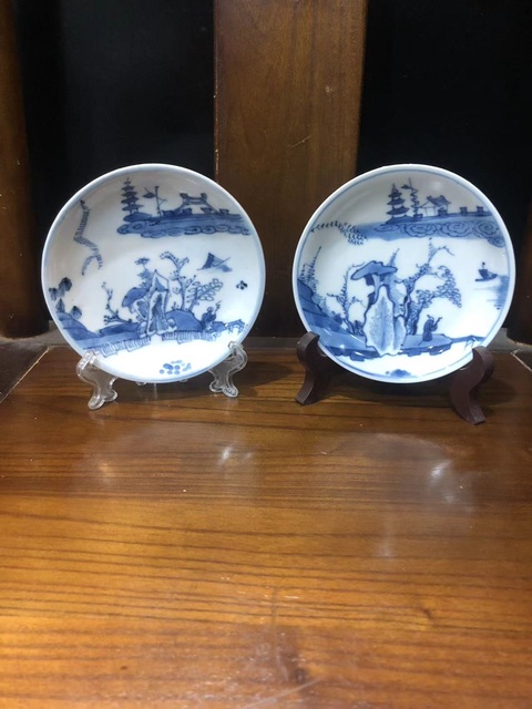 古玩陶瓷(精品賞碟)清·康熙·訪友圖·青花賞碟一對(duì)拍賣(mài),當(dāng)前價(jià)格1488元