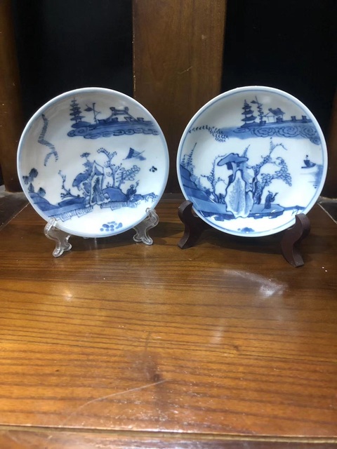 古玩陶瓷(精品賞碟)清·康熙·訪友圖·青花賞碟一對(duì)拍賣(mài),當(dāng)前價(jià)格1488元