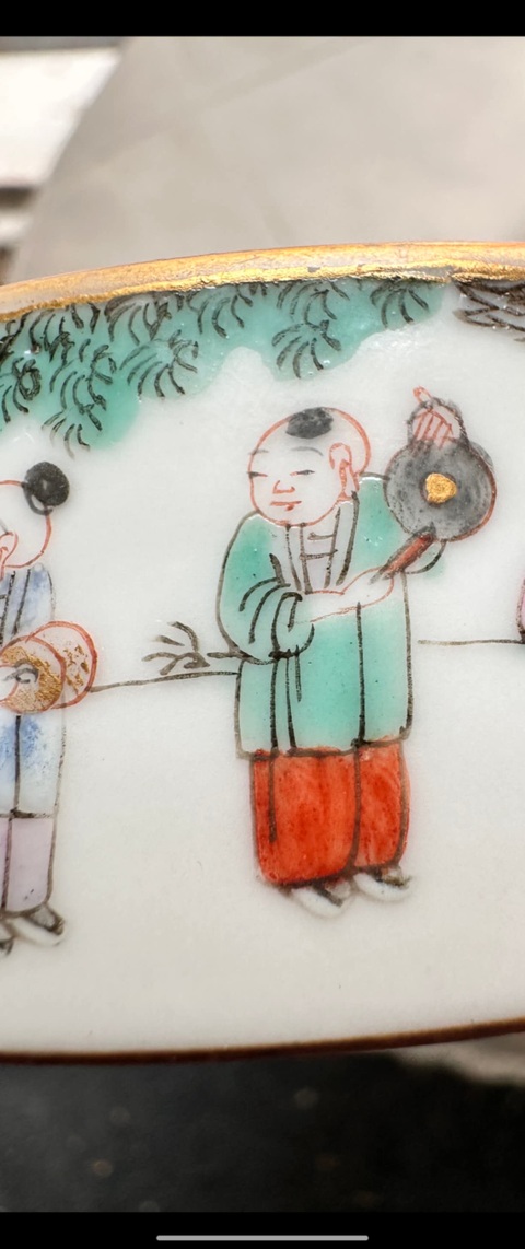 古玩陶瓷清同治 粉彩五子奪魁節(jié)盒拍賣，當前價格3800元
