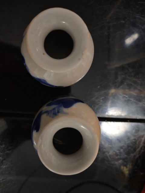古玩陶瓷晚清青花水盂拍賣,當前價格318元