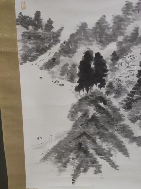 古玩字畫原裝原裱晚清民國山水畫拍賣,當前價格299元