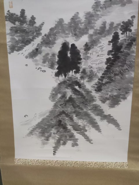 古玩字畫原裝原裱晚清民國山水畫拍賣,當前價格299元