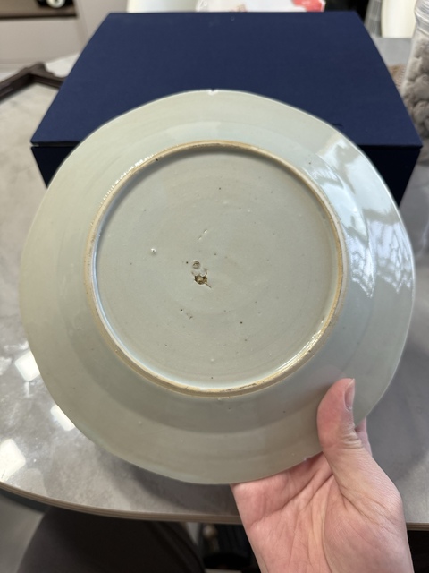 古玩陶瓷青花亭閣山水紋盤拍賣,當前價格500元