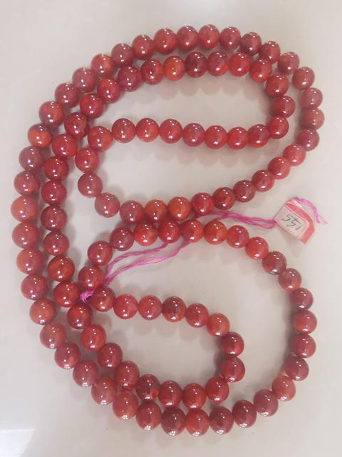 古玩玉器純天然南紅火焰紅瑪瑙珠串拍賣，當前價格2588元