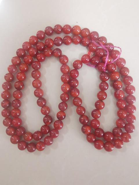 古玩玉器純天然南紅火焰紅瑪瑙珠串拍賣，當前價格2588元