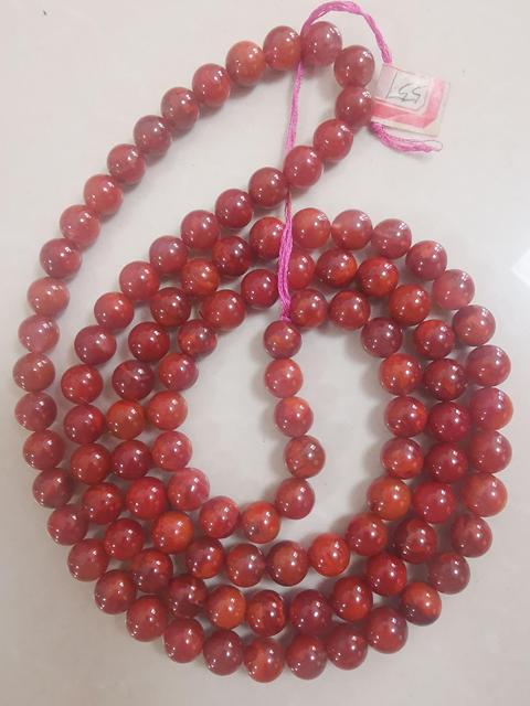 古玩玉器純天然南紅火焰紅瑪瑙珠串拍賣，當前價格2588元