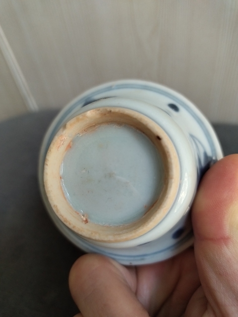 古玩陶瓷青花飛鳥杯真品鑒賞圖