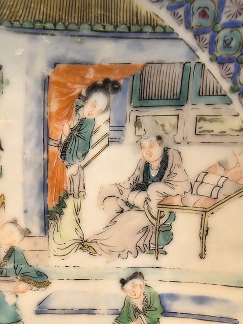 古玩陶瓷咸豐·五彩人物故事紋盤 真品鑒賞圖