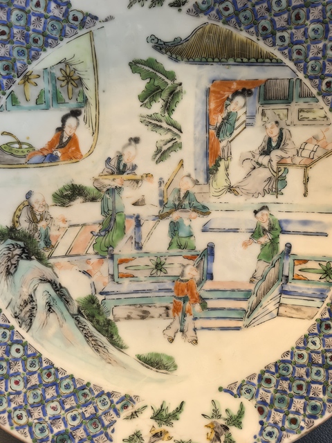 古玩陶瓷咸豐·五彩人物故事紋盤 真品鑒賞圖