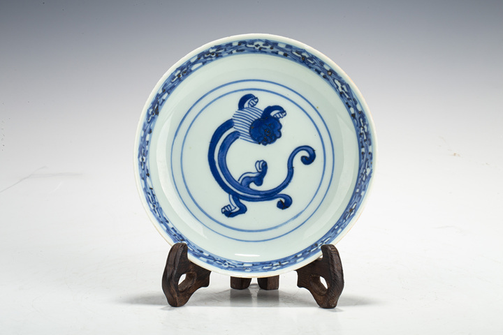 古玩陶瓷明萬歷·青花螭龍紋洗真品鑒賞圖