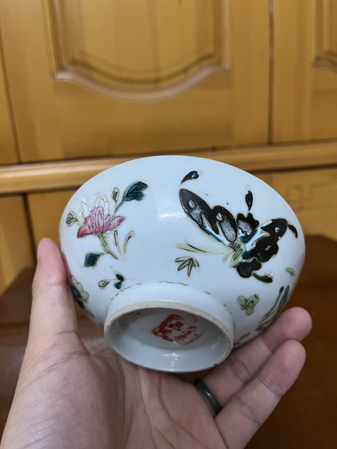 古玩陶瓷民國洞石竹紋把杯拍賣,當前價格50元