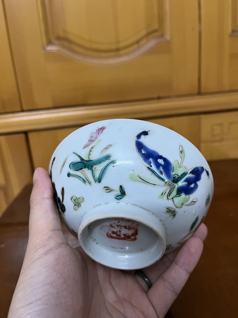 古玩陶瓷民國洞石竹紋把杯拍賣,當前價格50元