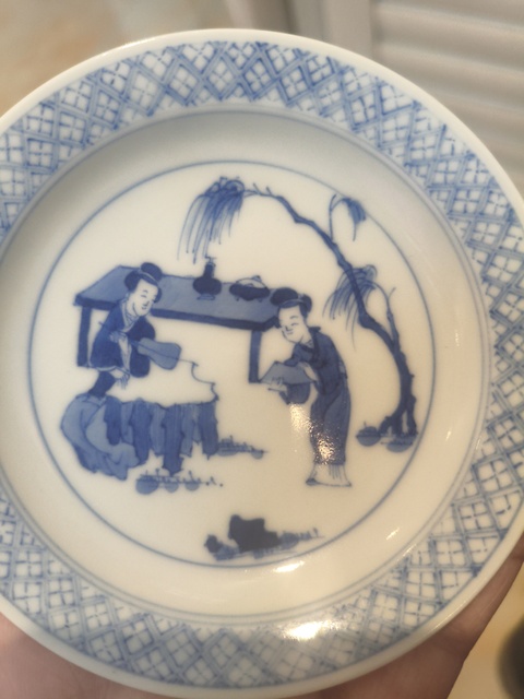 古玩陶瓷青花侍女盤拍賣，當前價格1500元