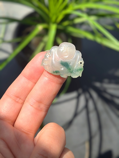 古玩雜項清代冰種翡翠彌勒佛拍賣，當前價格3000元