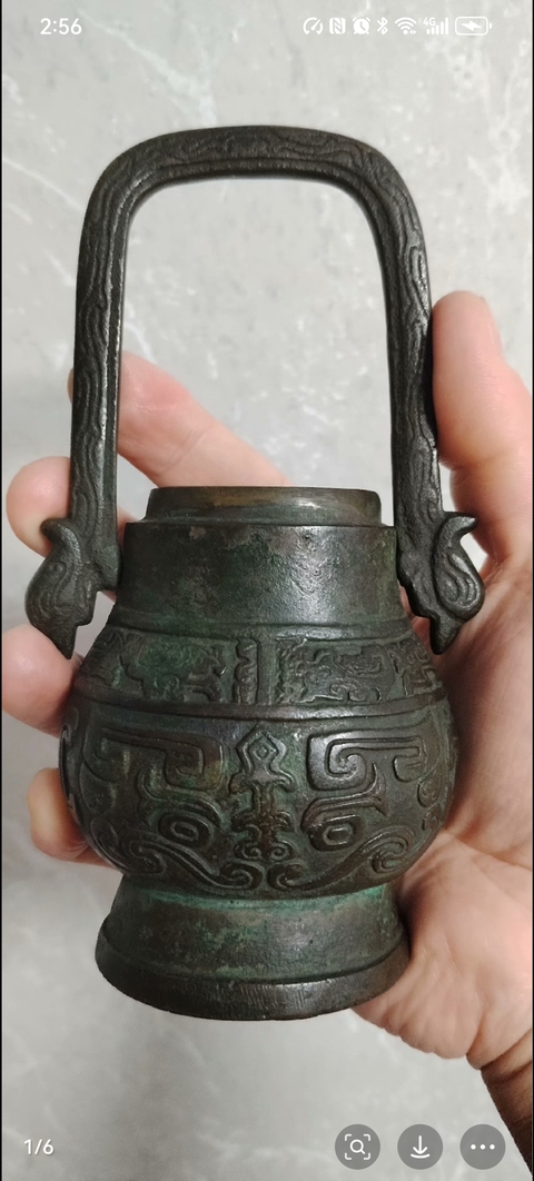 古玩銅器明代提梁壺拍賣，當前價格12800元