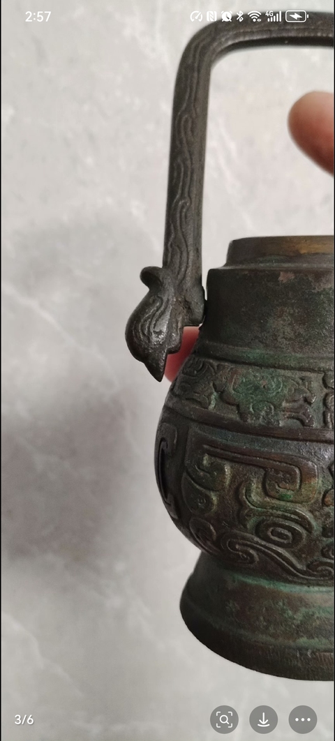 古玩銅器明代提梁壺拍賣，當前價格12800元