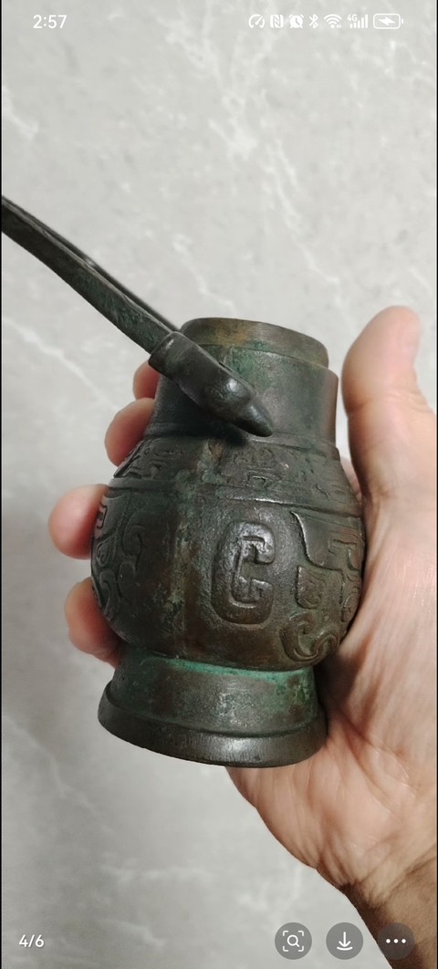 古玩銅器明代提梁壺拍賣，當前價格12800元