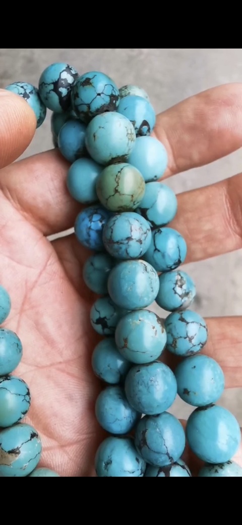 古玩玉器優化綠松石珠真品鑒賞圖