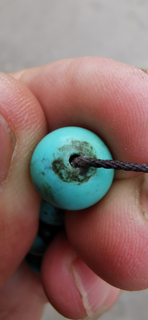 古玩玉器優化綠松石珠真品鑒賞圖