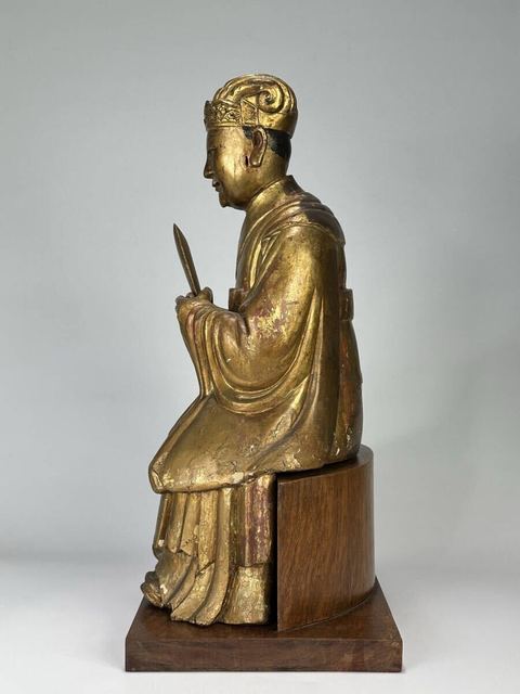 古玩雜項木雕三官大帝的一個。真品鑒賞圖