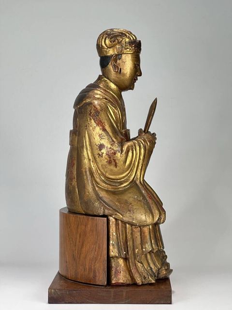古玩雜項木雕三官大帝的一個。真品鑒賞圖