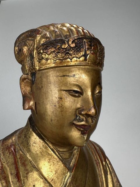 古玩雜項木雕三官大帝的一個。真品鑒賞圖