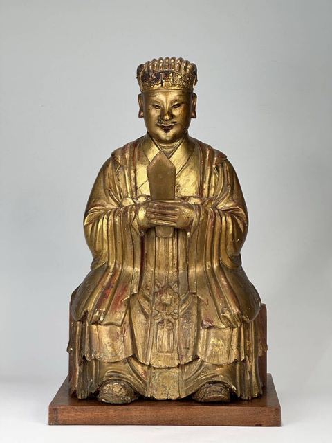古玩雜項木雕三官大帝的一個。真品鑒賞圖