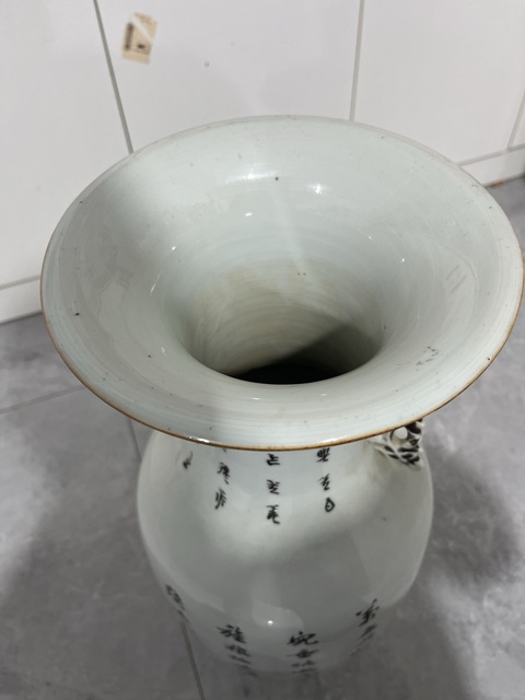 古玩陶瓷民國彩繪嬰戲圖大瓶真品鑒賞圖
