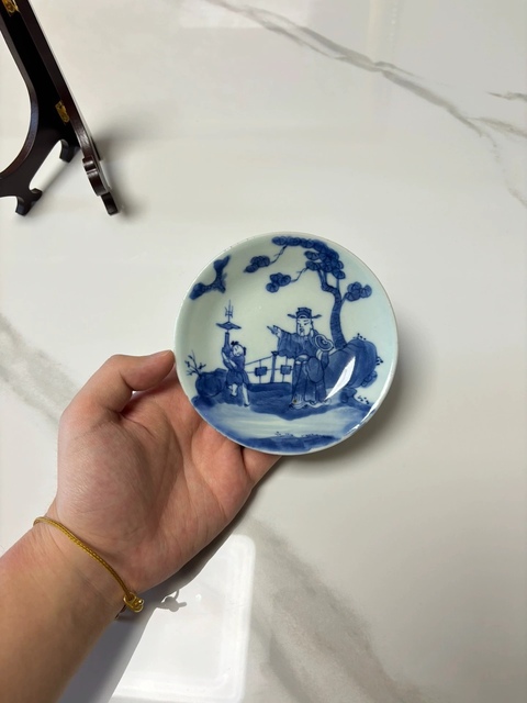 古玩陶瓷青花人物故事盤真品鑒賞圖