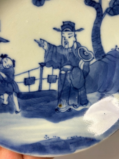 古玩陶瓷青花人物故事盤真品鑒賞圖