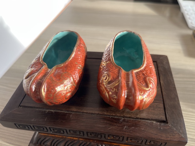 古玩陶瓷粉彩鞋真品鑒賞圖