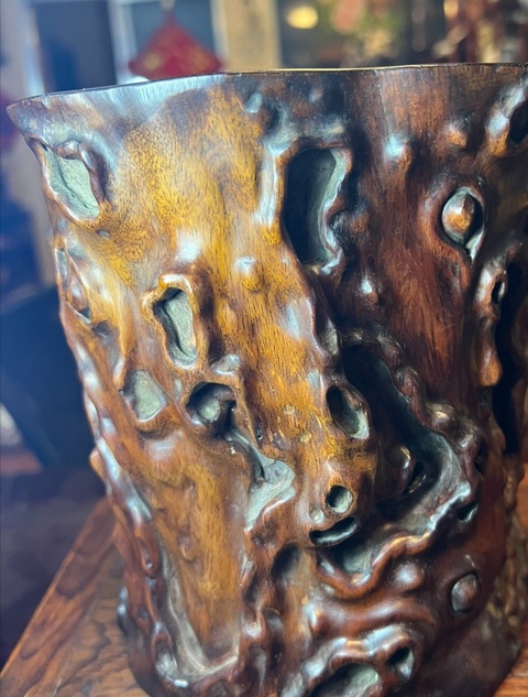 古玩雜項隨形筆筒真品鑒賞圖