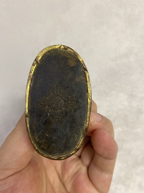 古玩銅器銅鎏金財神像真品鑒賞圖