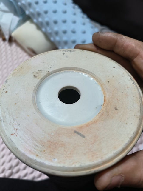 古玩陶瓷粉彩海水云龍紋帽筒真品鑒賞圖
