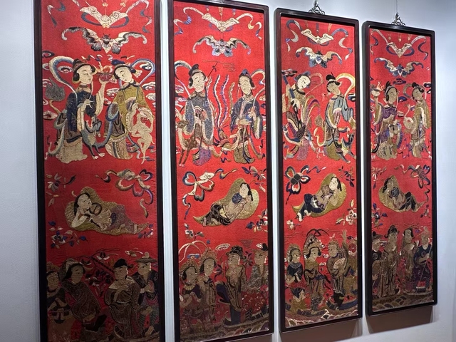 古玩雜項刺繡真品鑒賞圖