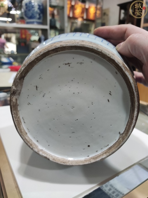 古玩陶瓷清中期青花淡描花卉六喜撇口瓶拍賣,當前價格5000元